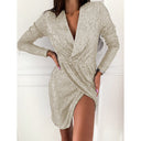 Chic V-Neck Long Sleeve Cocktail Dress for Women