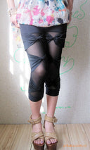 Chic Women's Leggings with Unique Twist and Sheer Panels