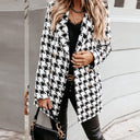 Chic Women's Striped Blazer with Shoulder Pads