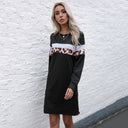 Stylish Women's Sweat Dress with Animal Print Accents