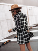 Chic Women's Striped Blazer with Shoulder Pads