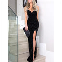 Stunning Evening Dress with Side Slit and Chic Neckline