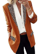 Chic Women's Blazer with Bold Leopard Accents