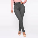 High-Waisted Skinny Jeans with Shaping Seams for Women