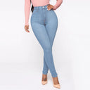 High-Waisted Skinny Jeans with Shaping Seams for Women