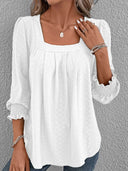 Square Neck Cotton Blouse for Effortless Style