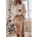 Shimmering Sequin Midi Skirt for Women