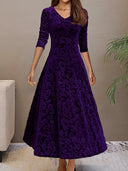 Wide Hem Pleated Maxi Dress