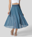 Chic High-Waisted 2-in-1 Midi Skirt
