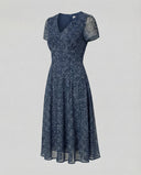 Chic V-Neck A-Line Dress with Flowing Hem