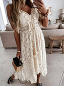 Boho Maxi Summer Dress | Spaghetti Straps & V-Neck Design