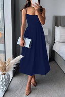 Chic Midi Dress with Spaghetti Straps