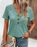Women's Lace-Trim Short Sleeve Top