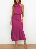 Chic Speckled Silk Women's Dress