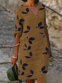 Floral Print Half Sleeve Women's Dress