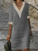Stylish Women's Cotton-Linen Dress for Everyday Wear
