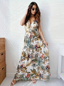 Boho Maxi Dress with Drawstring Detail