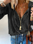 Chic V-Neck Lace Chiffon Top