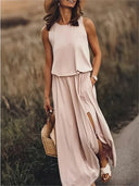 Chic Solid Color Maxi Dress for Women