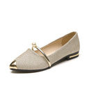 Chic Slippers with Shimmering Upper and Pearl Accents