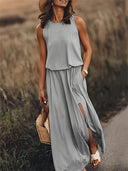 Chic Solid Color Maxi Dress for Women