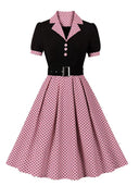 Chic Vintage Polka Dot Dress for Fall Women