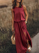 Chic Solid Color Maxi Dress for Women