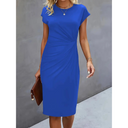 Waist-Accent Short Sleeve Dress for Women