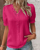 Floral Lace V-Neck Blouse - Fleur Elegance