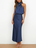 Chic Speckled Silk Women's Dress