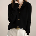 Women’s Cream Button-Front Cardigan Sweater for Any Occasion
