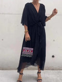 Chic V-Neck Chiffon Dress for Any Occasion