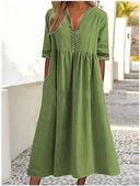 Cotton Midi Dress for Effortless Style