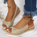 Orthopedic Peep-Toe Wedge Sandals - Stylish Support