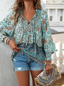 Floral Long Sleeve Women's Blouse