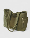 Chic Ribbed Tote Bag with Cord Design