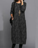 Chic Long Sleeve Pocket Dress