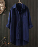 Chic Solid Color Long Sleeve Blouse