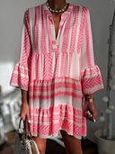 Bohemian Ethnic Pattern Midi Dress