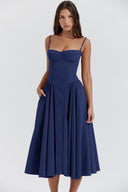 Sleek Corset-Style Midi Dress