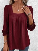 Square Neck Cotton Blouse for Effortless Style