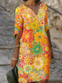 Chic Cotton Floral Dress for Women
