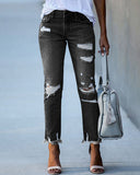 Chic Women's Distressed Denim Jeans