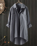 Chic Solid Color Long Sleeve Blouse