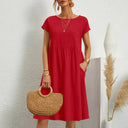 Cotton Round Neck Dress for Women