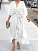 Chic V-Neck Chiffon Dress for Any Occasion