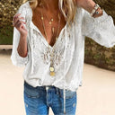 Lace Accented Women's Blouse Top