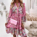 Vibrant Multicolored V-Neck Summer Dress