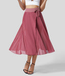 Chic High-Waisted 2-in-1 Midi Skirt