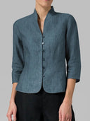 Chic Women's Blouse with Stand-Up Collar